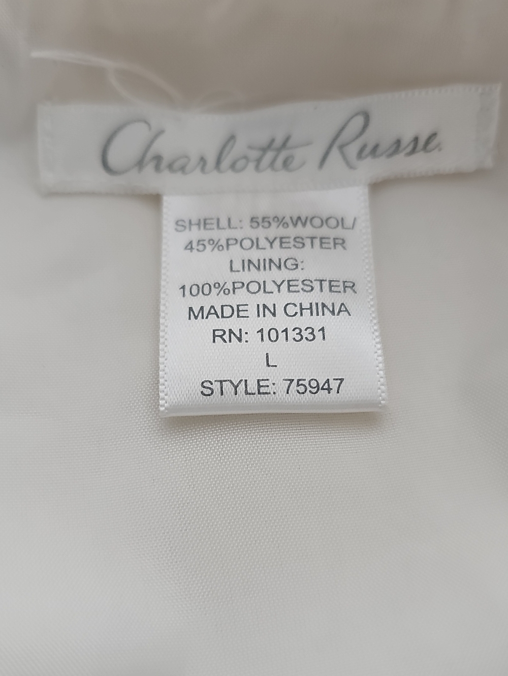 Charlotte Russe Cream Double-Breasted Trench Coat with Belt - Picture 4 of 4